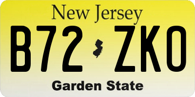 NJ license plate B72ZKO