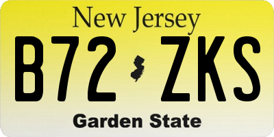 NJ license plate B72ZKS
