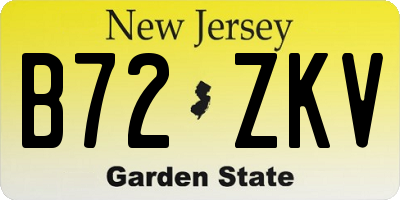 NJ license plate B72ZKV