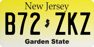NJ license plate B72ZKZ