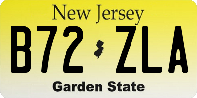 NJ license plate B72ZLA