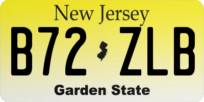 NJ license plate B72ZLB