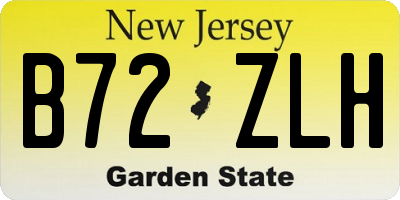 NJ license plate B72ZLH