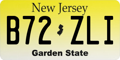NJ license plate B72ZLI