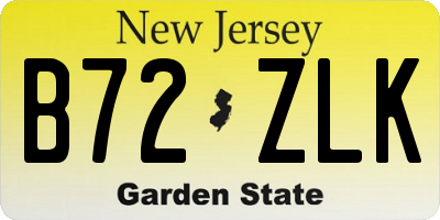 NJ license plate B72ZLK