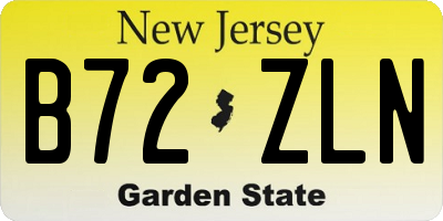 NJ license plate B72ZLN