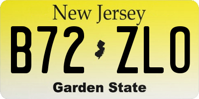 NJ license plate B72ZLO