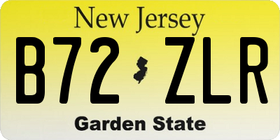 NJ license plate B72ZLR