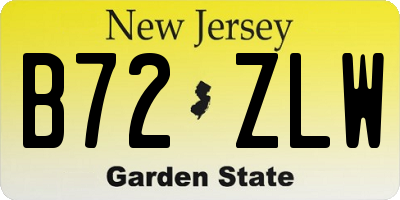 NJ license plate B72ZLW