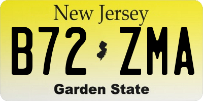NJ license plate B72ZMA