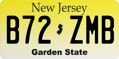 NJ license plate B72ZMB