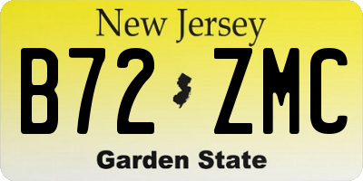 NJ license plate B72ZMC