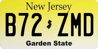 NJ license plate B72ZMD