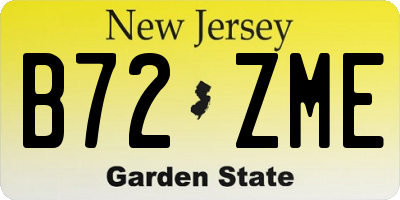 NJ license plate B72ZME