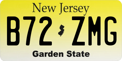 NJ license plate B72ZMG