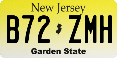 NJ license plate B72ZMH