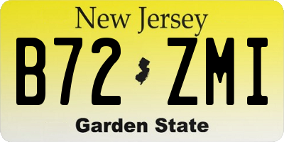 NJ license plate B72ZMI
