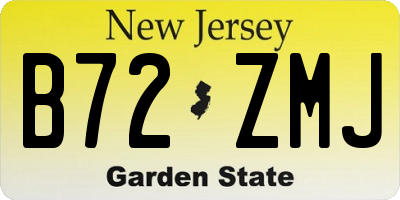 NJ license plate B72ZMJ