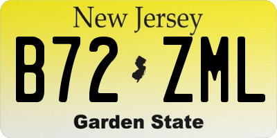 NJ license plate B72ZML