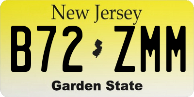 NJ license plate B72ZMM