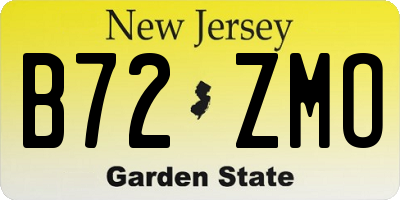 NJ license plate B72ZMO