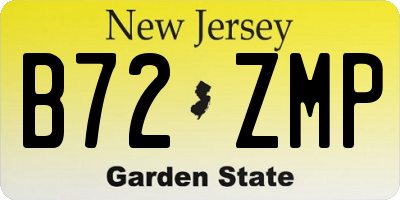 NJ license plate B72ZMP