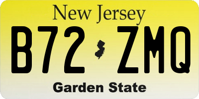 NJ license plate B72ZMQ