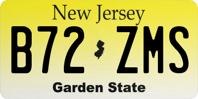 NJ license plate B72ZMS