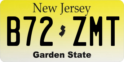 NJ license plate B72ZMT