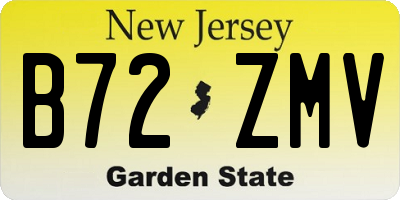 NJ license plate B72ZMV