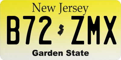 NJ license plate B72ZMX