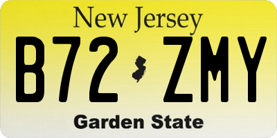 NJ license plate B72ZMY
