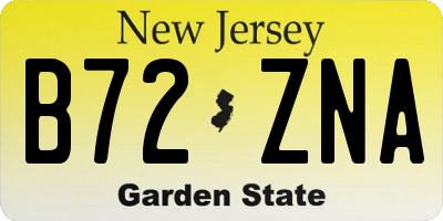NJ license plate B72ZNA