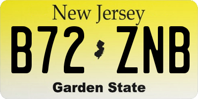 NJ license plate B72ZNB