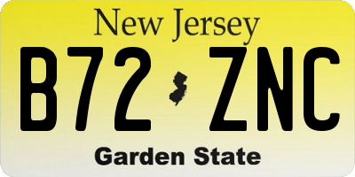 NJ license plate B72ZNC