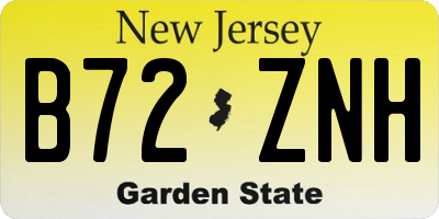 NJ license plate B72ZNH