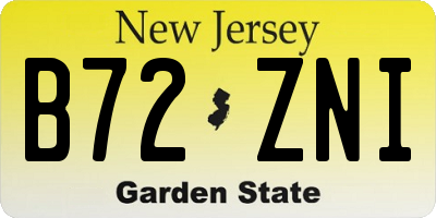 NJ license plate B72ZNI