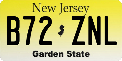 NJ license plate B72ZNL