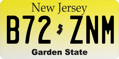 NJ license plate B72ZNM