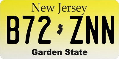 NJ license plate B72ZNN