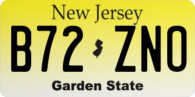 NJ license plate B72ZNO