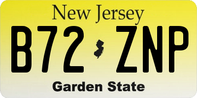 NJ license plate B72ZNP