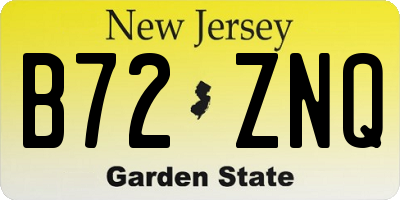 NJ license plate B72ZNQ