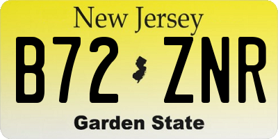 NJ license plate B72ZNR