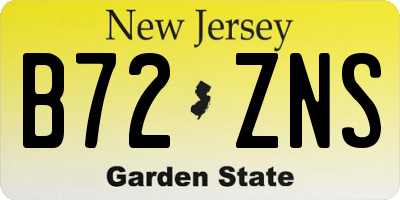 NJ license plate B72ZNS