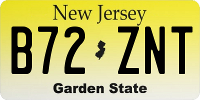 NJ license plate B72ZNT