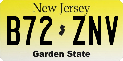 NJ license plate B72ZNV