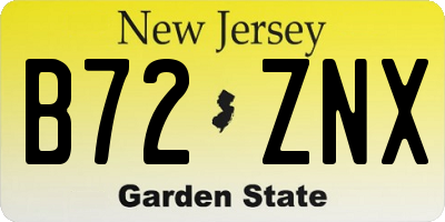 NJ license plate B72ZNX