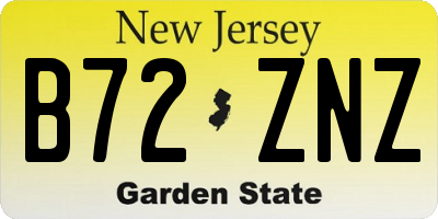 NJ license plate B72ZNZ