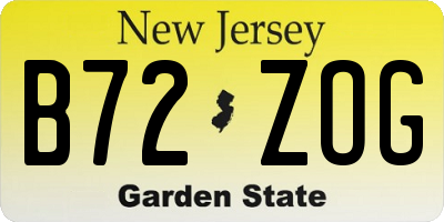 NJ license plate B72ZOG